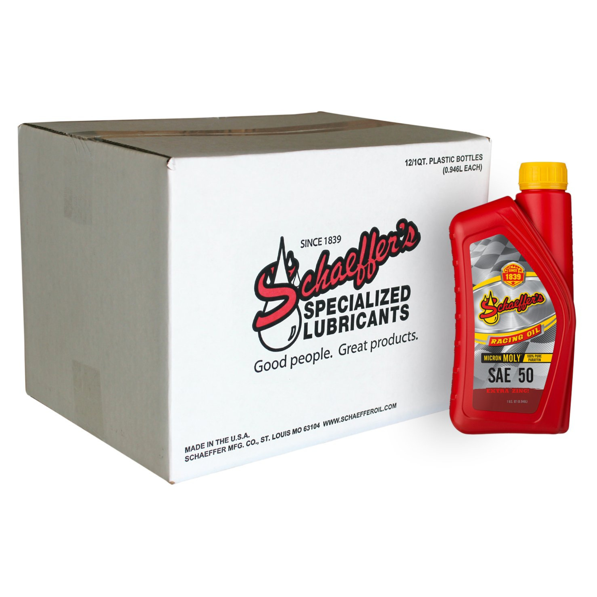 Schaeffers Micron Moly SAE 50 Advanced Racing Oil | (12) 1 Quart Bottle