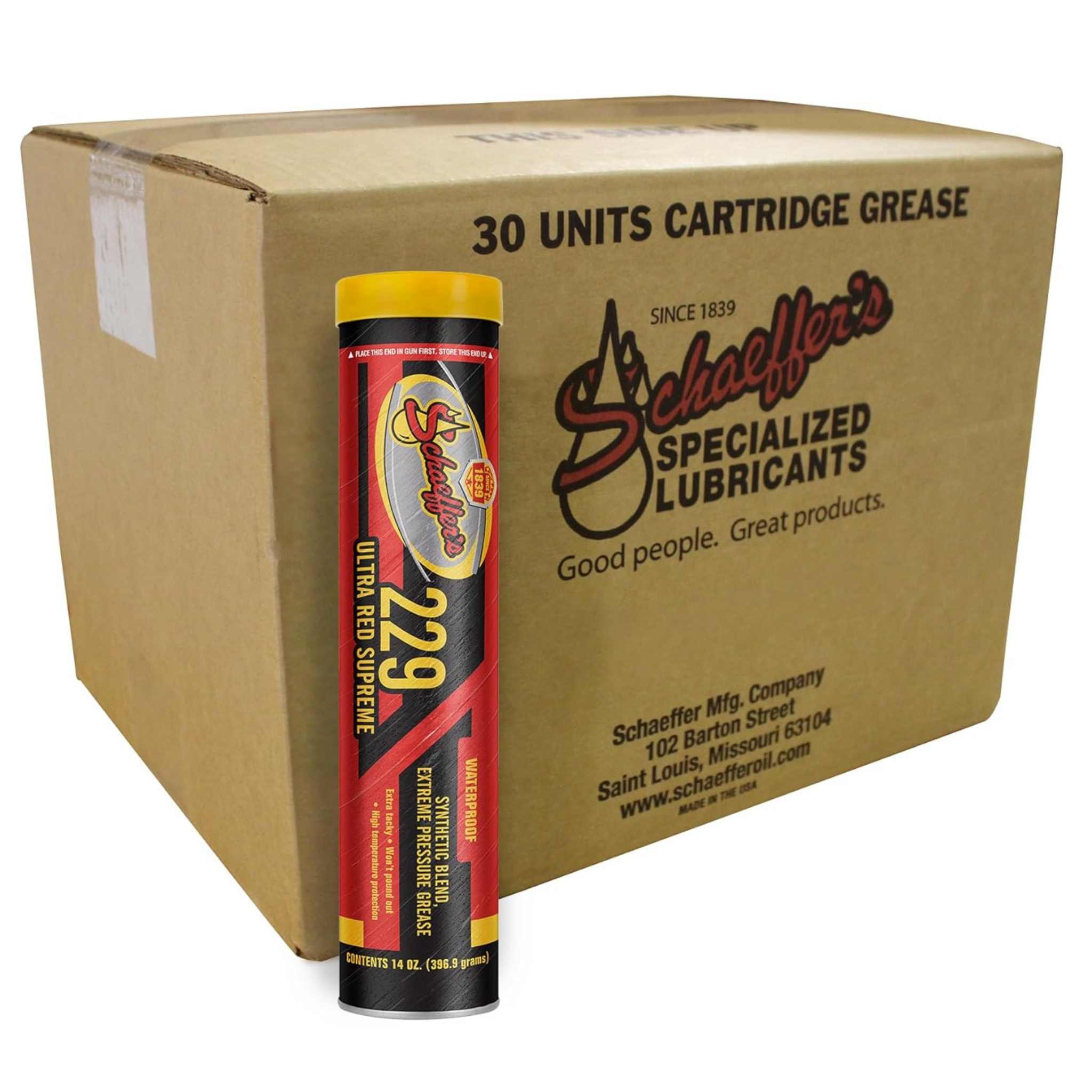 Schaeffer's 02292 Ultra Red Para-Synthetic Supreme Grease NLGI #2 | (30) 14oz Tubes