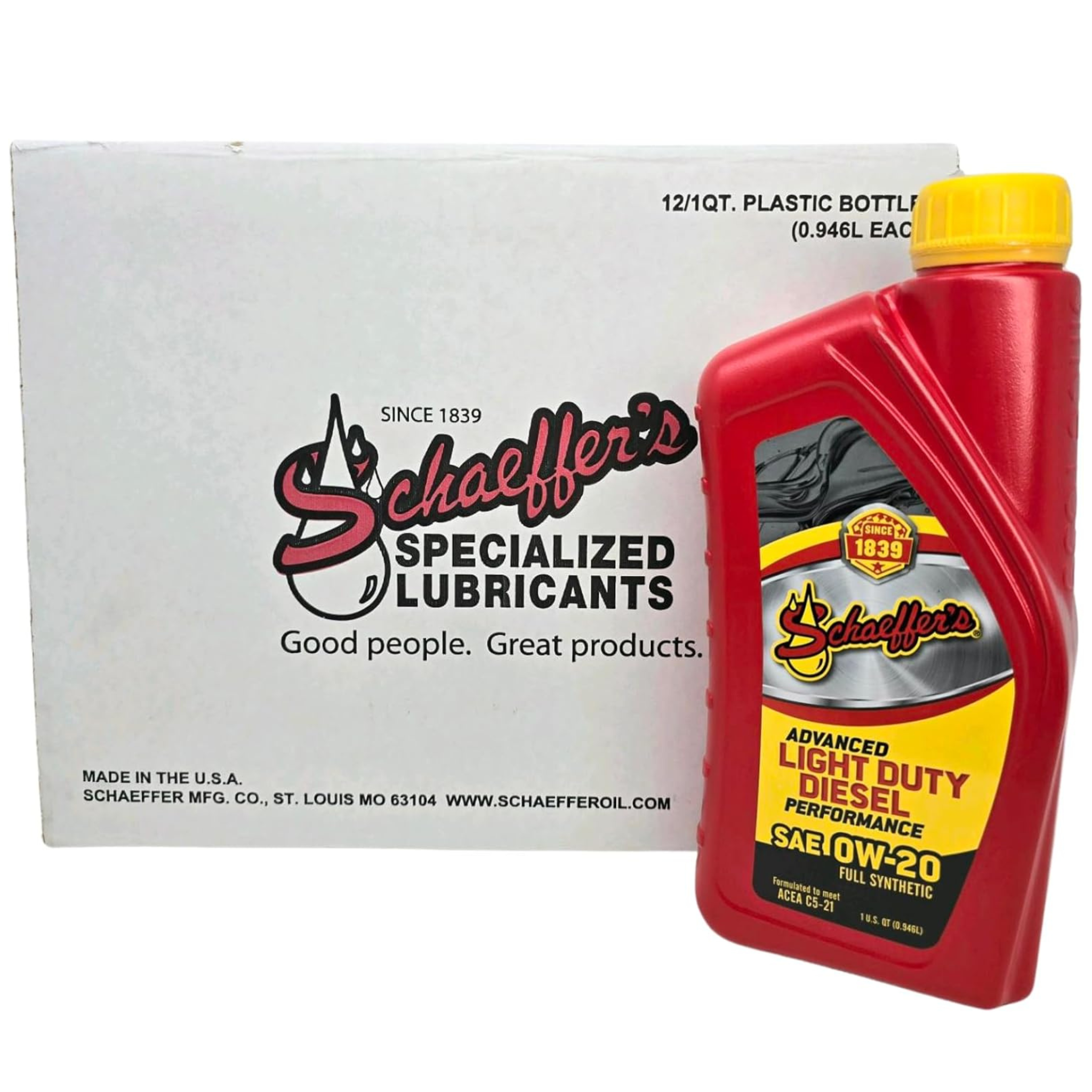 Schaeffers Advanced Light Duty Diesel Performance 0W-20 Engine Oil | (12) 1 Quart Bottles