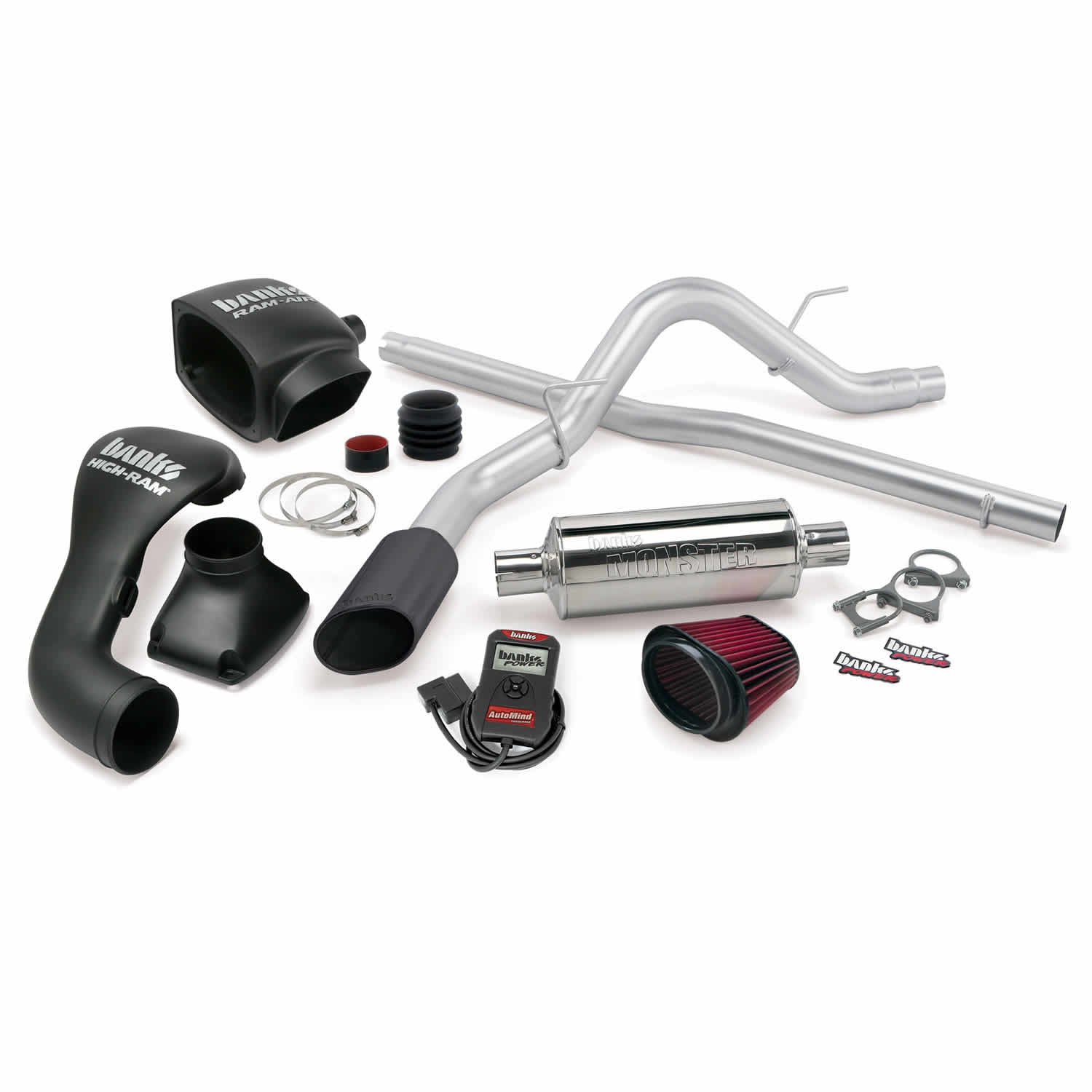 Stinger Bundle Power System W Single Exit Exhaust Black Tip 04 08 Ford Midwest Aftermarket