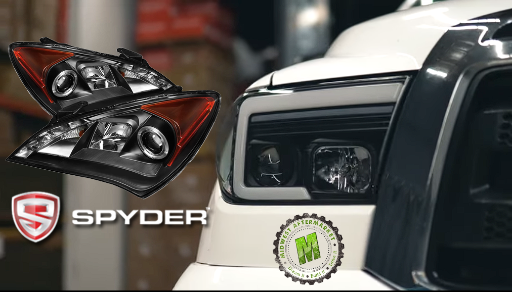 Spyder Black DRL Projector Headlights