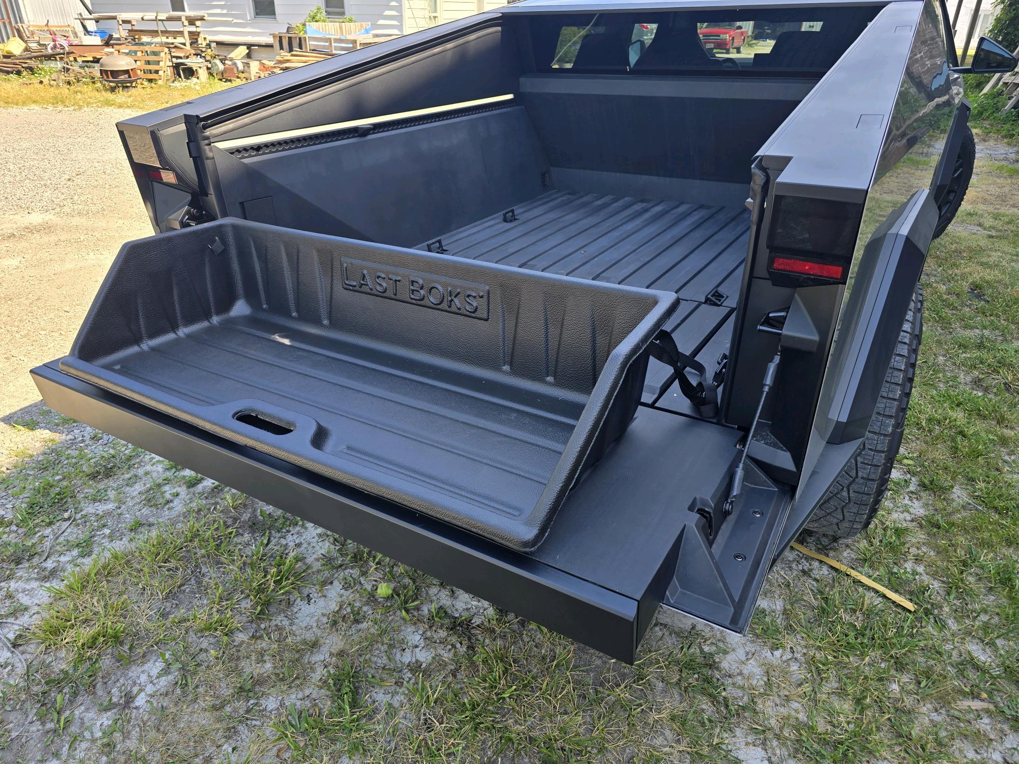 Last Boks cargo management system installed in the bed of a pickup truck, providing organized storage and easy access for hauling items, ideal for keeping cargo secure and protected.