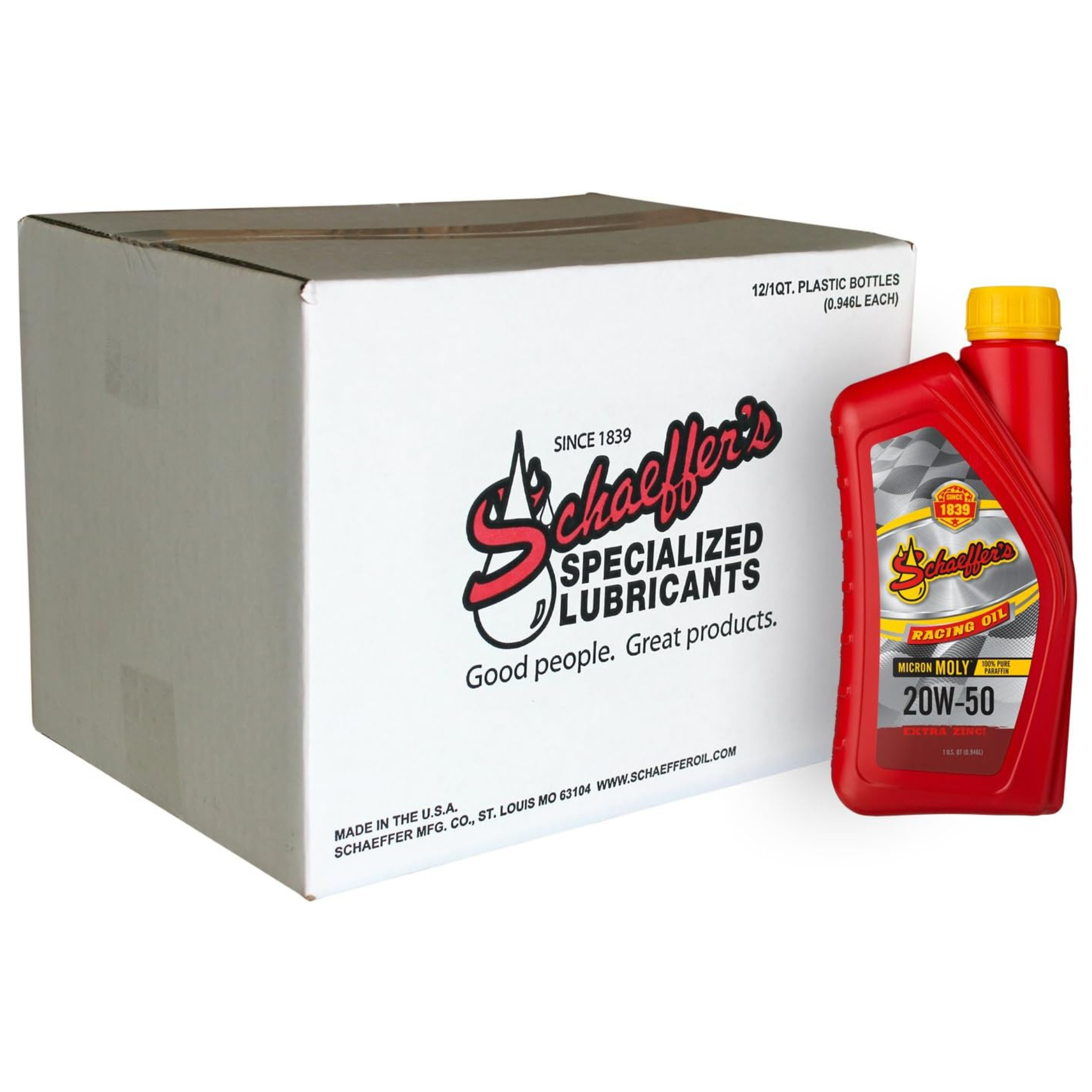Schaeffers 191 Micron Moly Racing Engine Oil 20W-50 | (12) 1 Quart Bottles