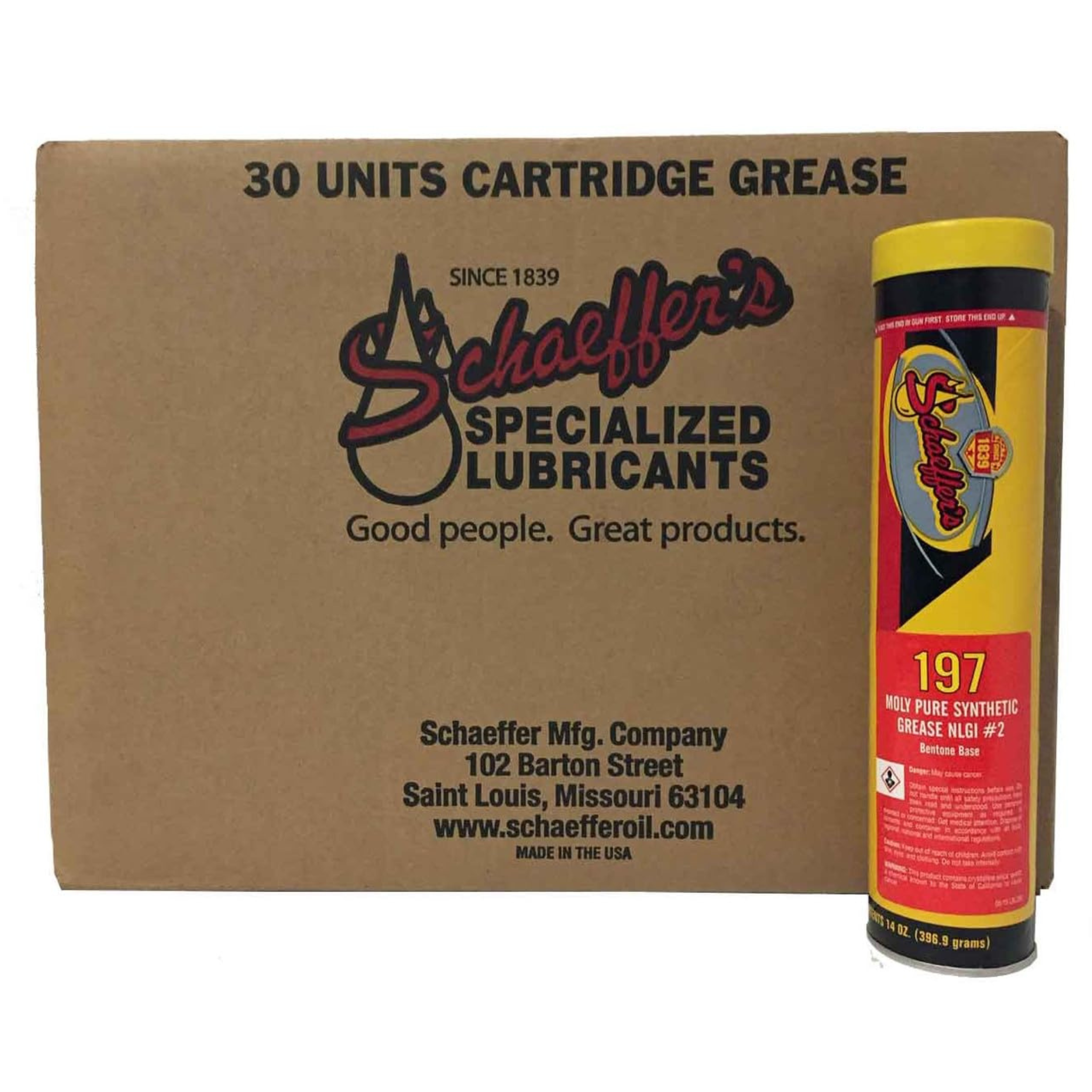 Schaeffers Moly Pure Synthetic Heavy Duty Grease NLGI #2 | (30) 14oz Tubes