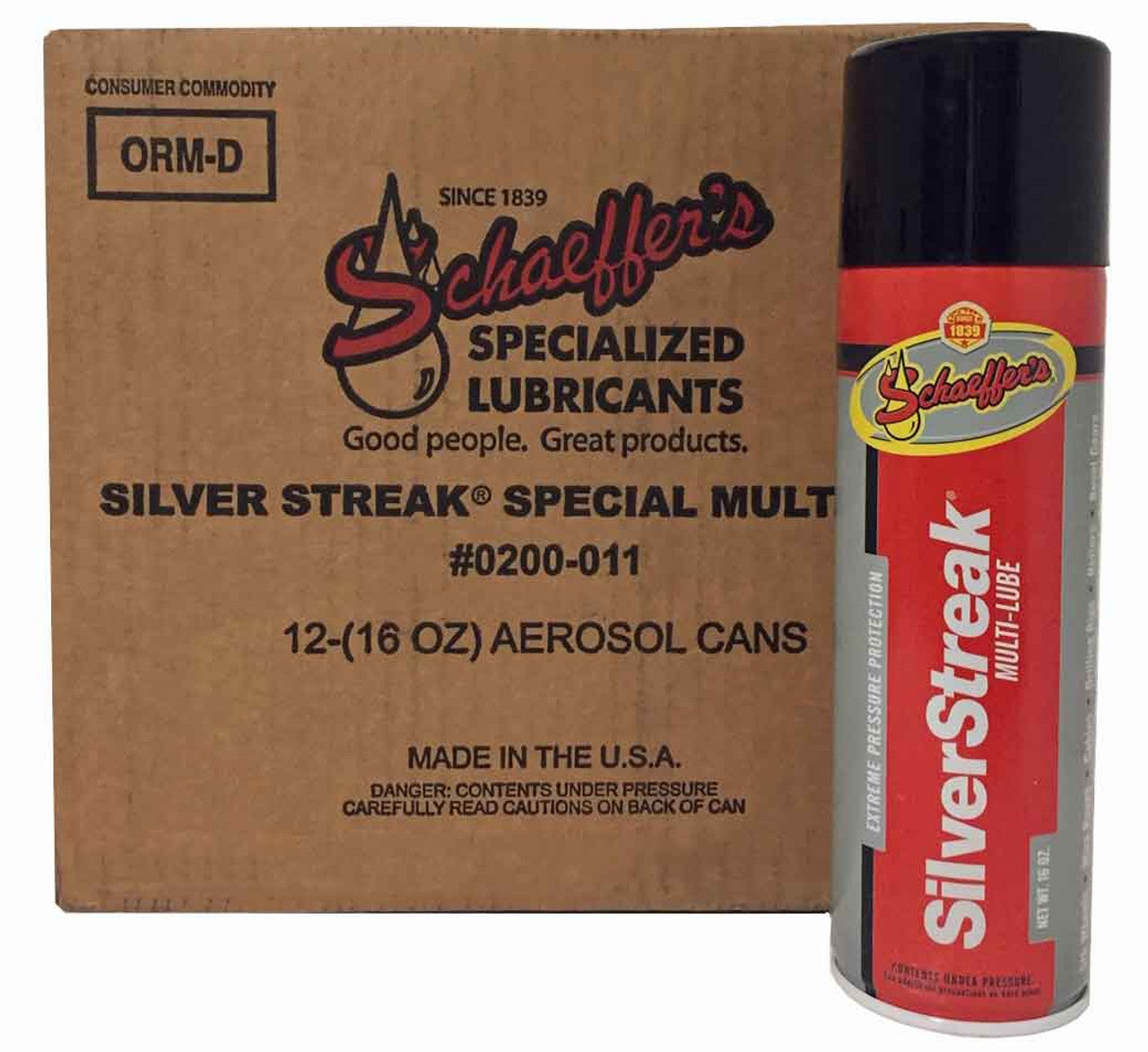 Schaeffers Heavy Duty Semi-Synthetic Silver Streak Multi-Lube Spray | (12) 16oz Cans