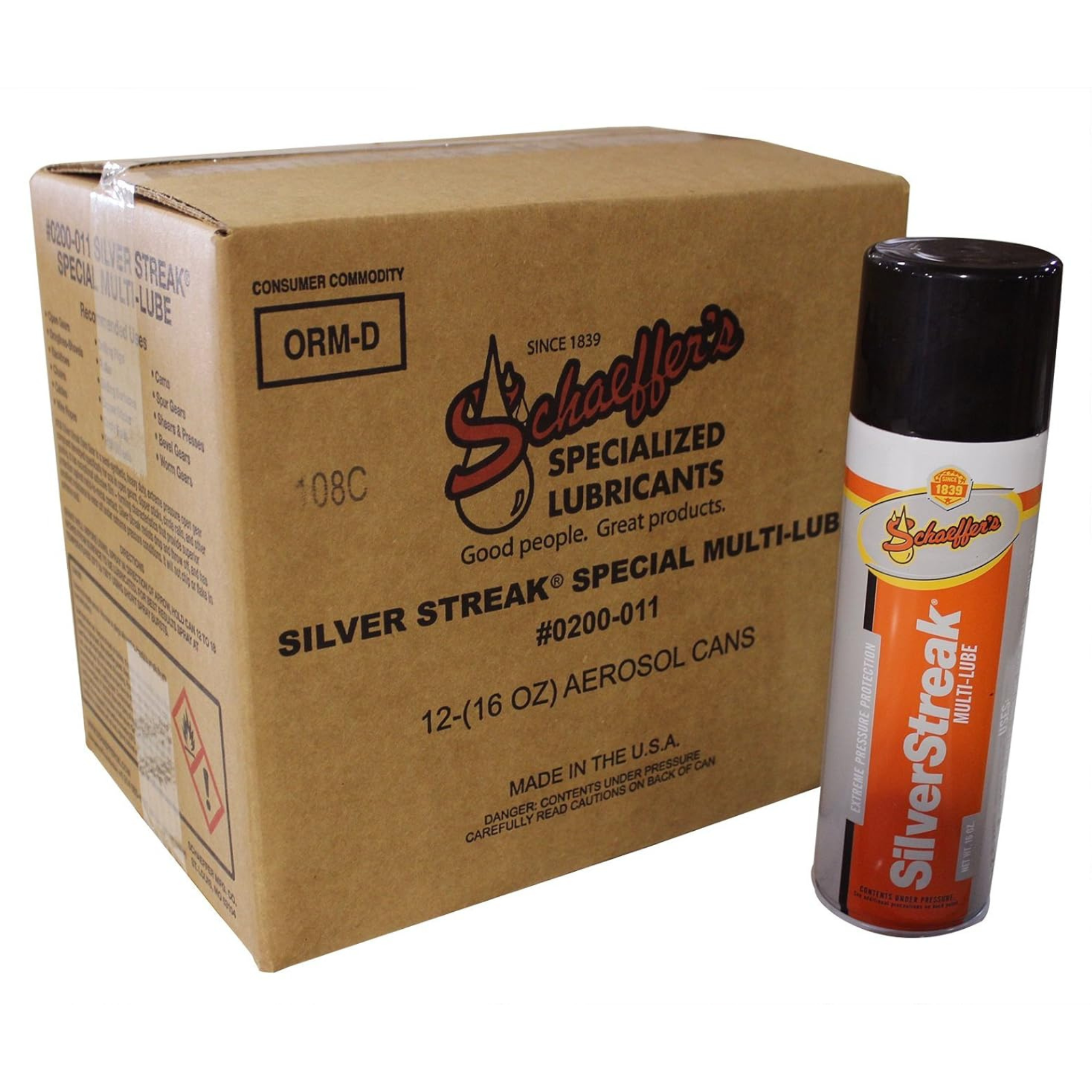 Schaeffers Heavy Duty Semi-Synthetic Silver Streak Multi-Lube Spray | (12) 16oz Can