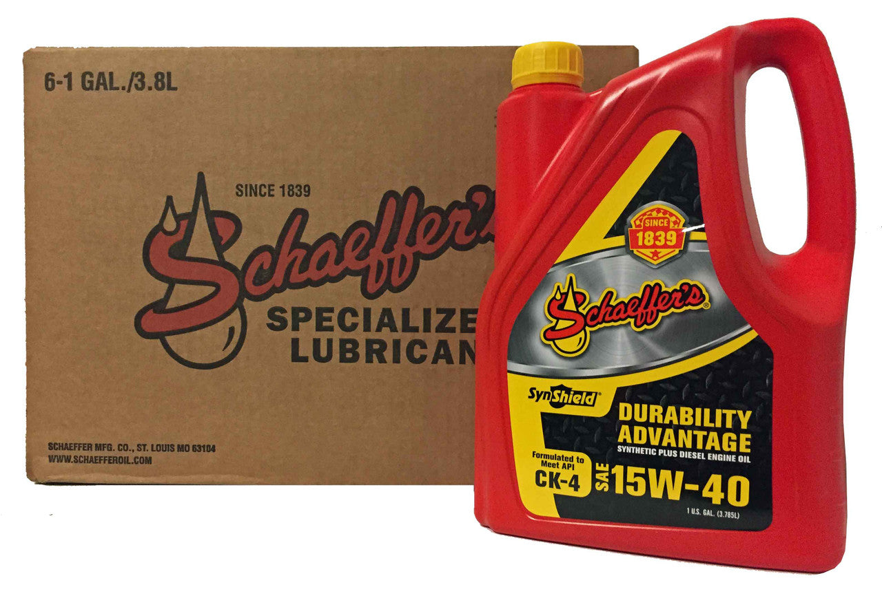 Schaeffers 0700 CK-4 Synthetic SynShield Durability Advantage Diesel Engine 15W-40 Oil 6 Gallons