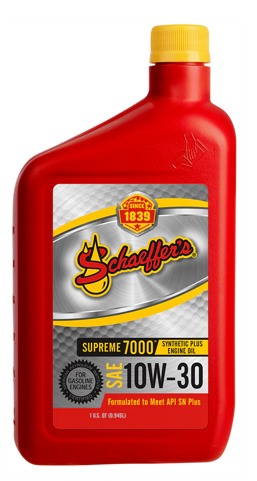 Schaeffer's 0703 Supreme 7000 Synthetic Plus 10W-30 Gasoline Engine Oil | (12) 1 Quart Bottles