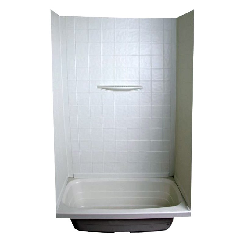 BAÑERA Y PLATO DE DUCHA DE 24 PULGADAS X 46 PULGADAS X 62 PULGADAS DE Lippert; DISEÑO DE 1 PIEZA; ACABADO DE AZULEJO BLANCO 210398