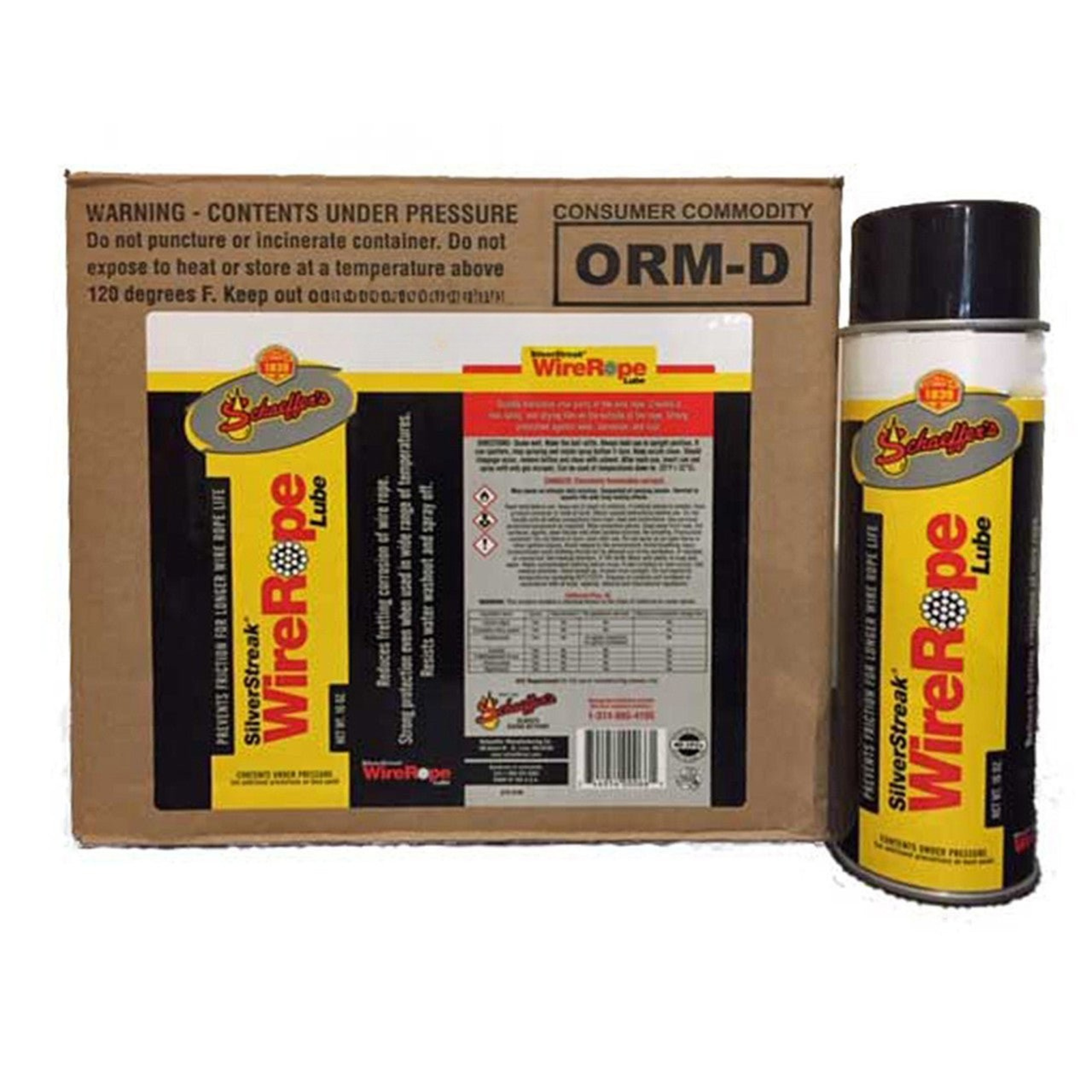 Schaeffers Heavy Duty Silver Streak Wire Rope Lubricant | (12) 16oz Cans