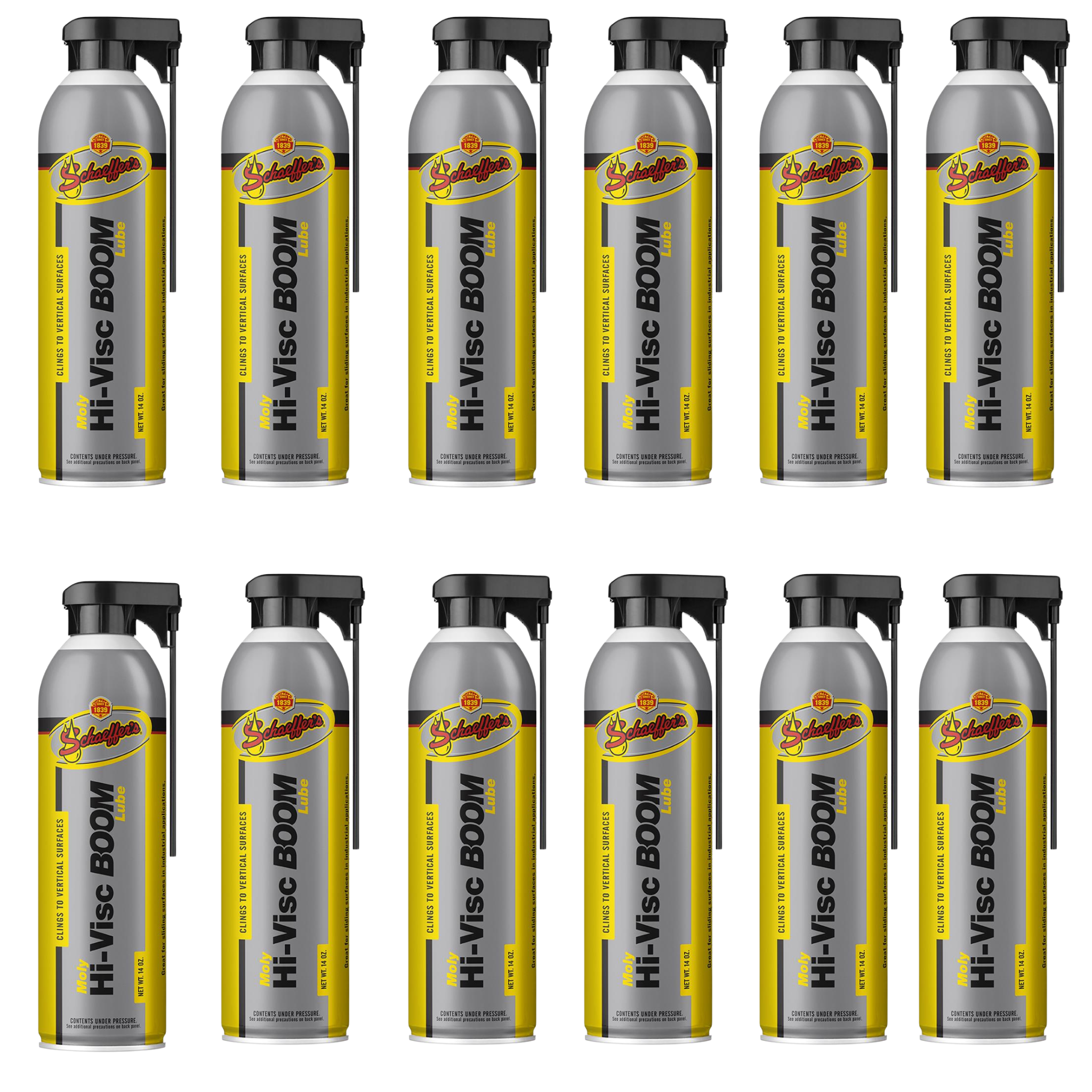 Schaeffer's 0319 Moly Hi-Visc Boom Lube Adhesive Lubricant | (12) 16oz Can