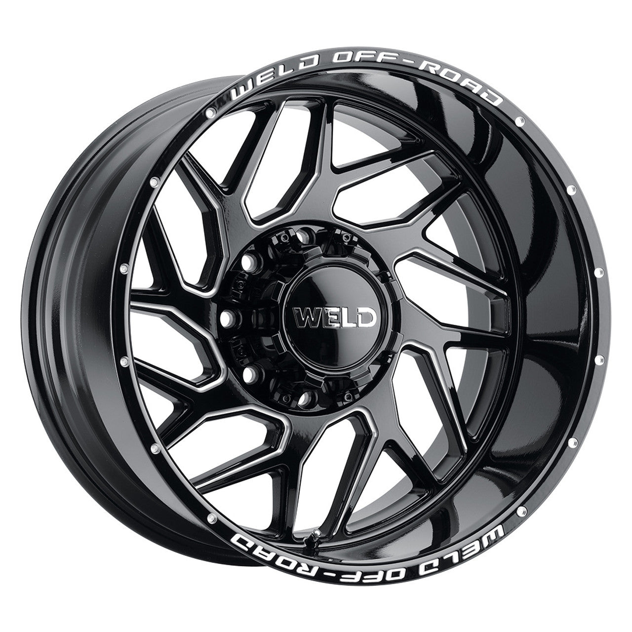 Weld Fulcrum Wheels 20x12 Gloss Black with Milled Accents