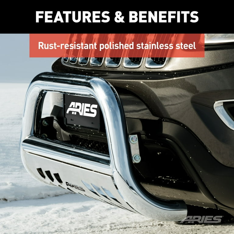 Midwest Aftermarket - Upgrade Your Ride with Aries Black Bull Bar for Toyota Tacoma