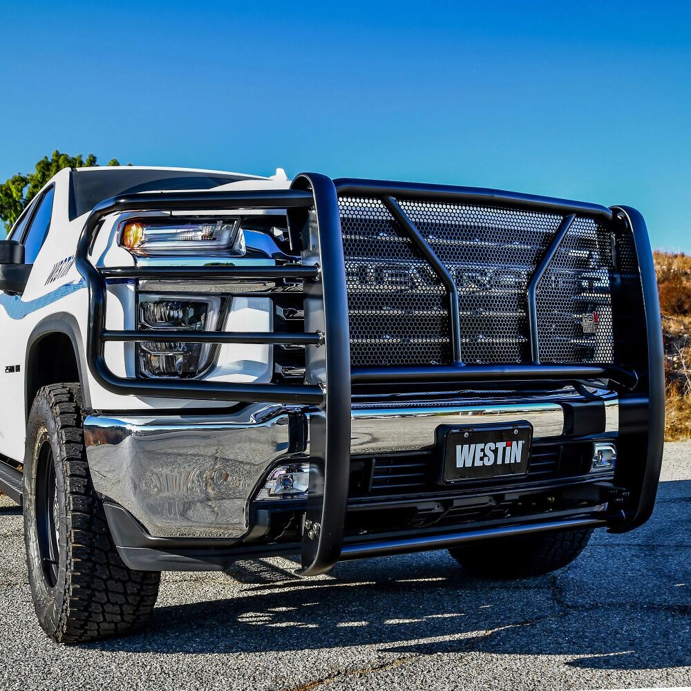 Westin HDX Grille Guard Black Fits 2020-2023 Chevy Silverado 2500/3500