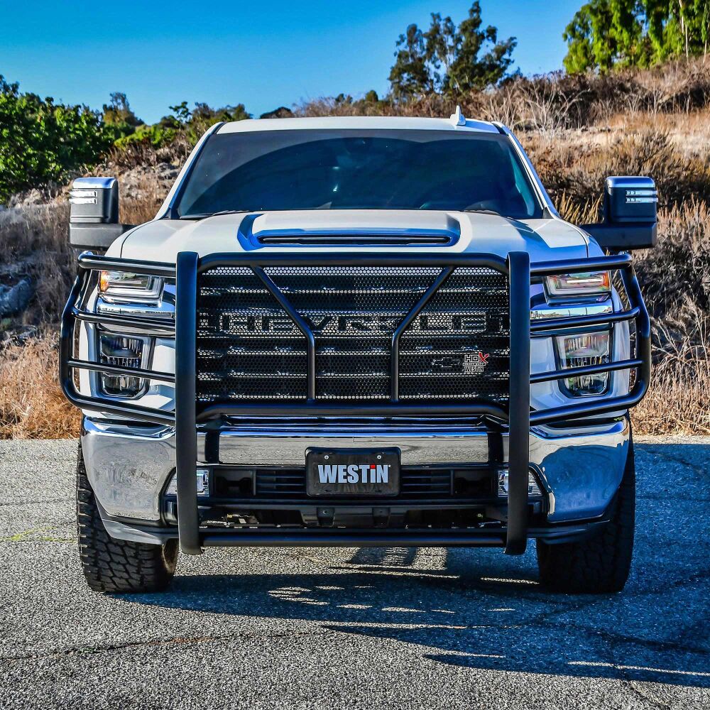 Westin HDX Grille Guard Black Fits 2020-2023 Chevy Silverado 2500/3500