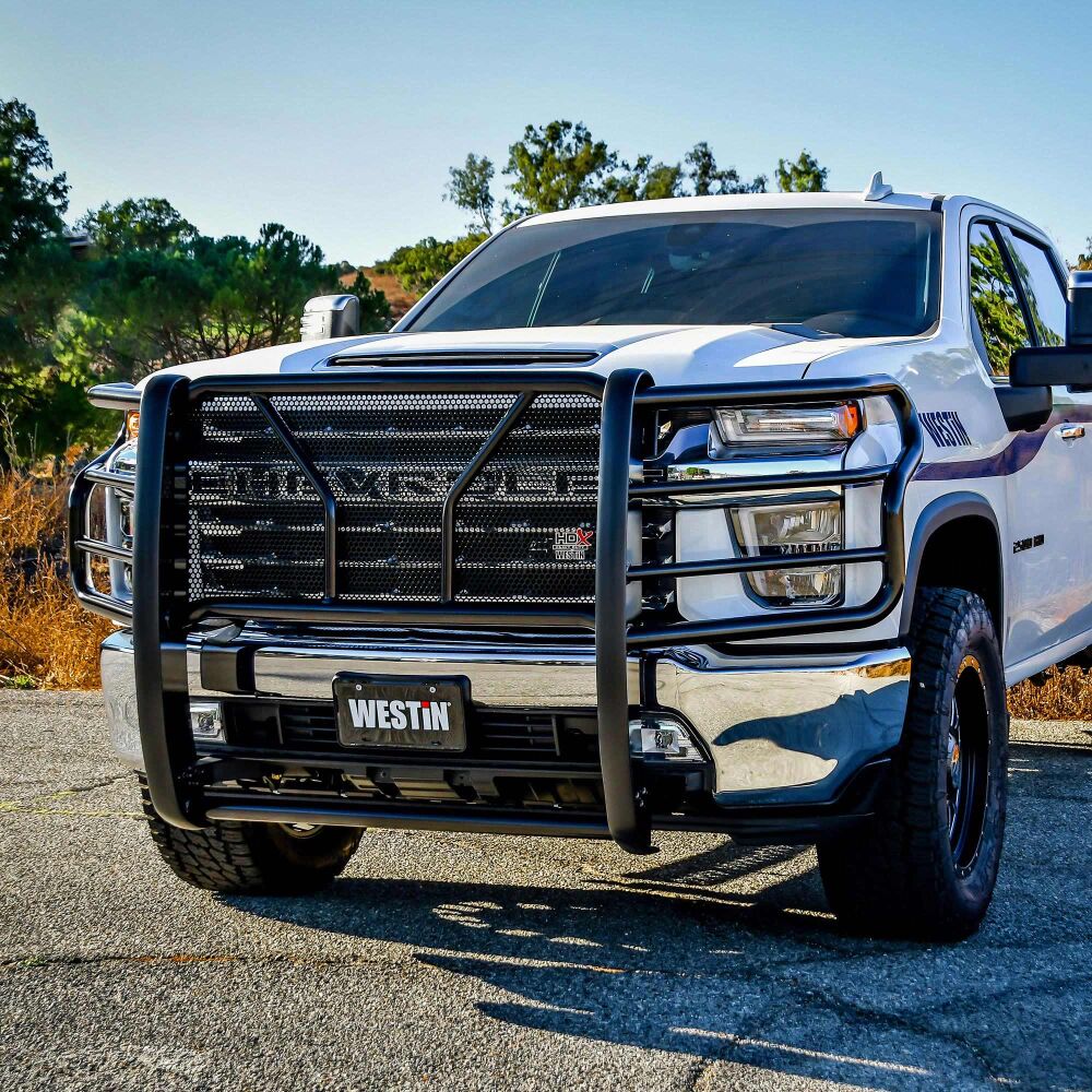 Westin HDX Grille Guard Black Fits 2020-2023 Chevy Silverado 2500/3500