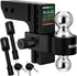 Rhino USA 8IN Heavy Duty Drop Hitch 2.5IN Black | 1850 LBS Max Tongue Weight