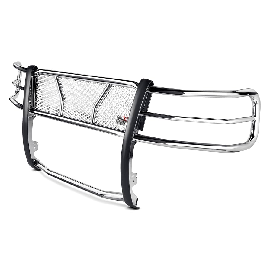 Westin HDX Modular Grille Guard with black finish on a truck, featuring Midwest Aftermarket logo. Upgrade Your Ride.