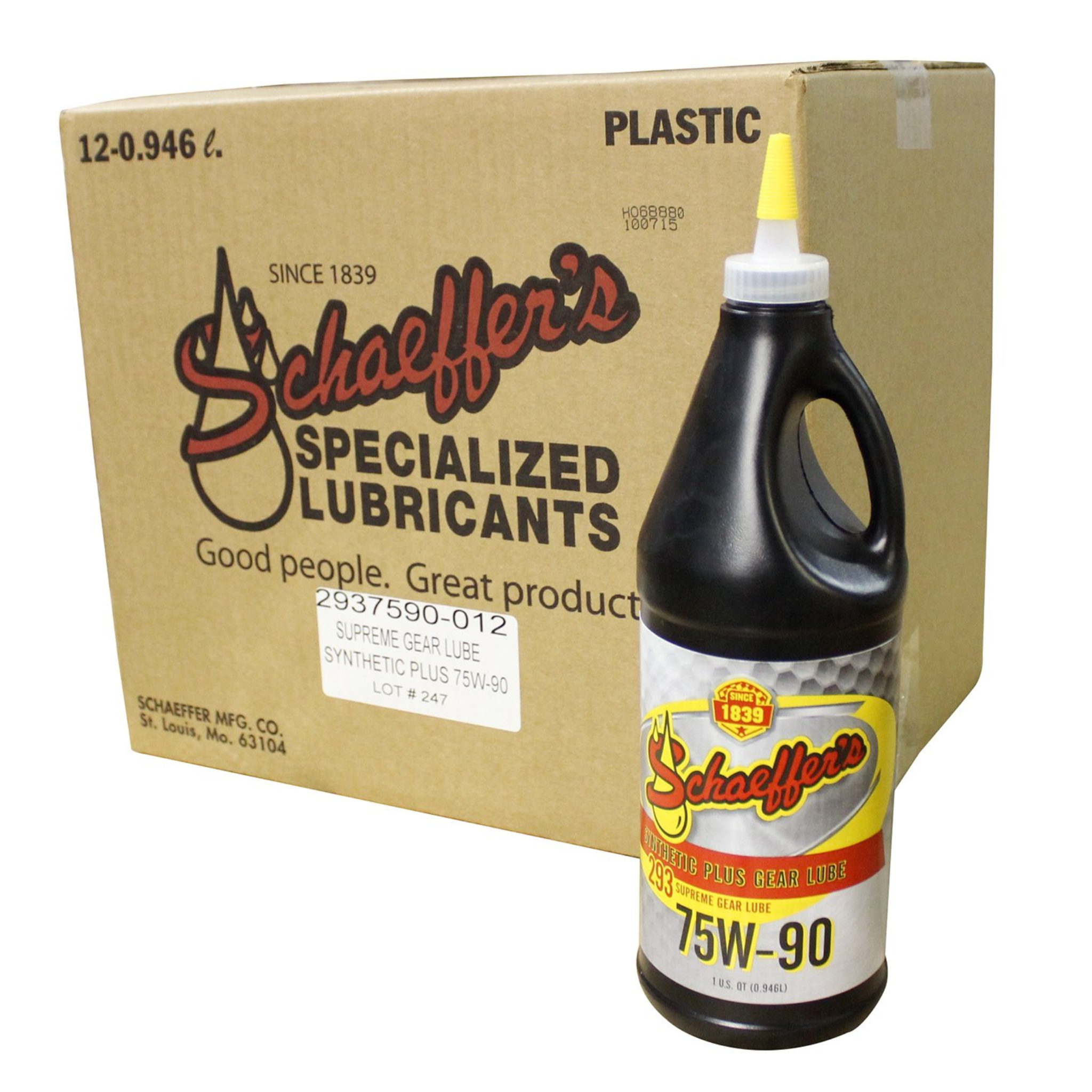 Schaeffers 75w90 Gear Oil Supreme Gear Lube 75W-90 | (12) 1 Quart Bottles | 02937590