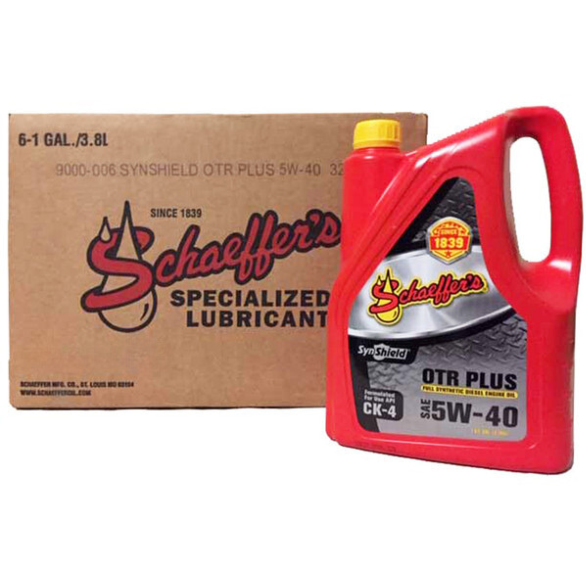 Schaeffer's 9000 SynShield OTR Plus Full Synthetic 5W-40 Oil | (6) 1 Gallon Bottles