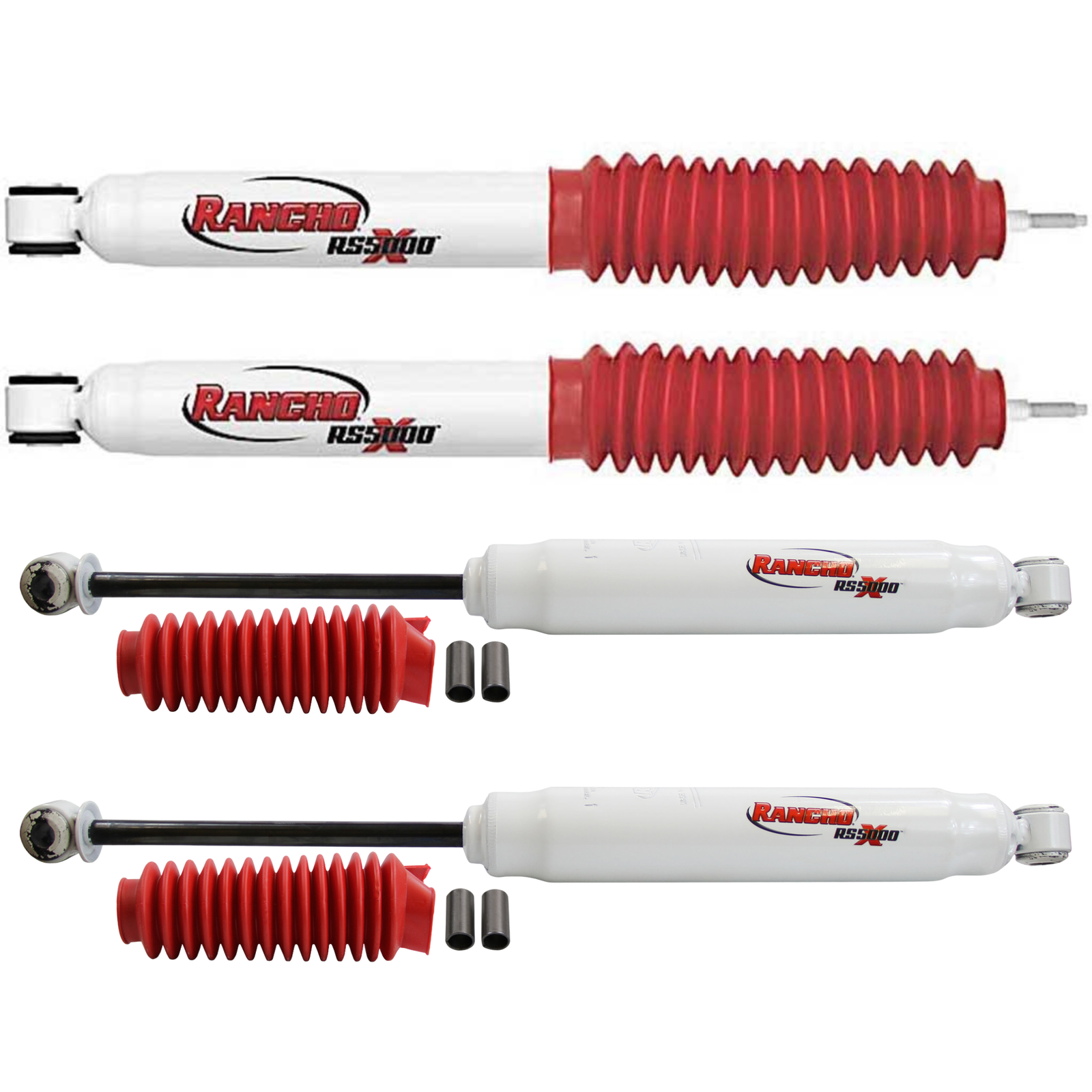 Rancho Front and Rear RS5000X Gas Shocks | Fits 1993-1998 Toyota T100 4WD With 0-1