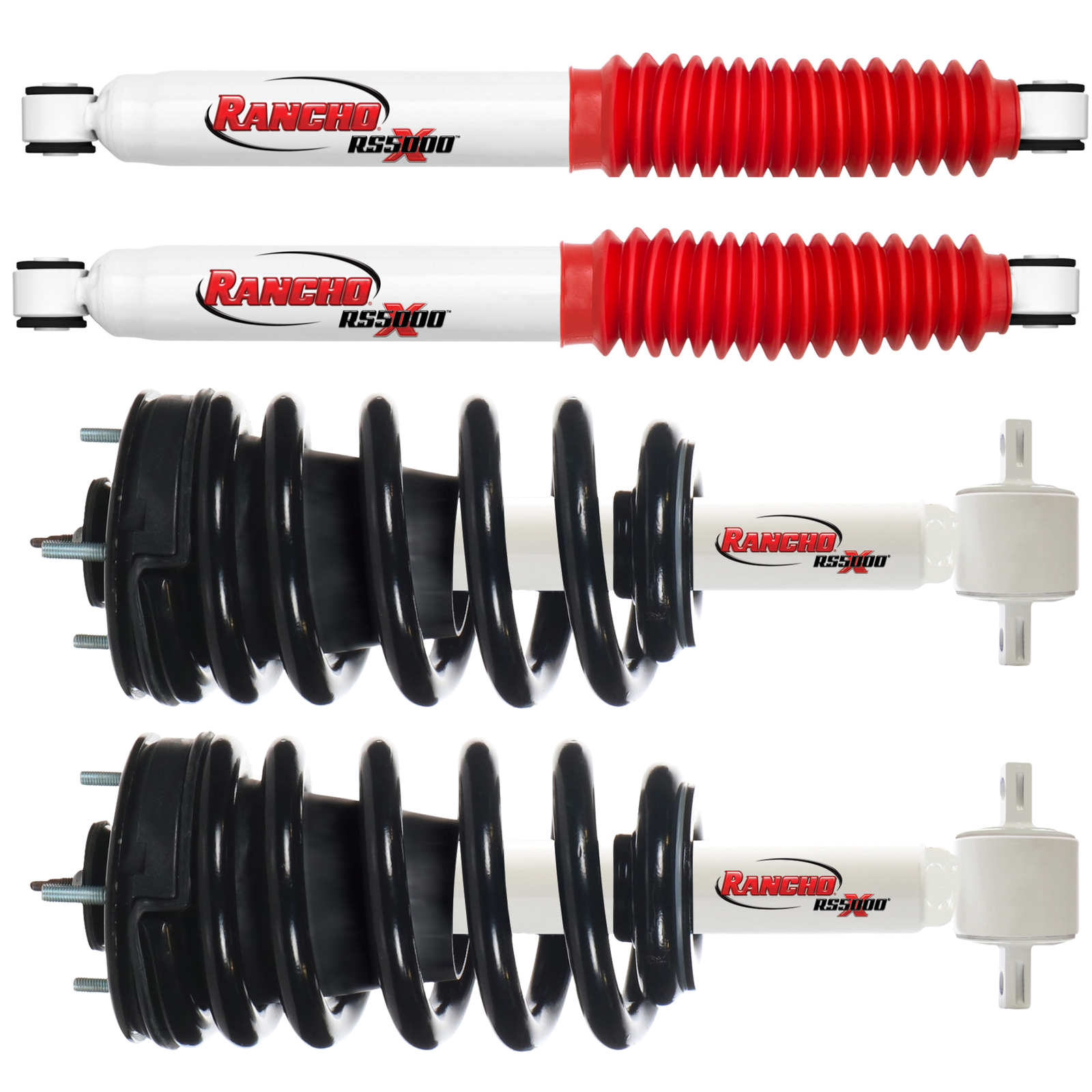 Rancho RS5000X Front Loaded Struts and Rear Shocks Kit | Fits 2007-2020 GMC Yukon 2WD 4WD