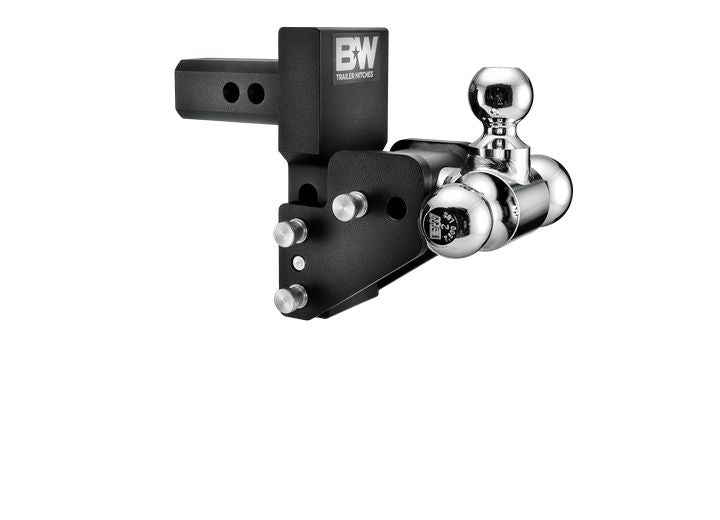 B&W Tow and Stow MultiPro / Multi Flex Trailer Hitch 2" Shank 2.5" Drop 3.5" Rise 1-7/8" / 2" / 2-5/16" Tri Ball | Black