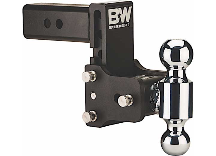 B&W Tow and Stow Trailer Hitch 2.5" Shank 5" Drop 4.5" Rise 2" and 2-5/16" Dual Ball | Black
