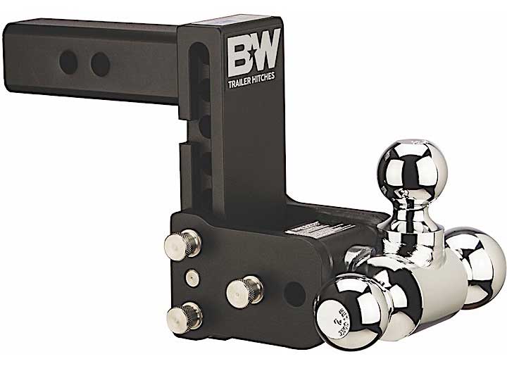 B&W Tow and Stow Trailer Hitch 2" Shank 5" Drop 5.5" Rise 1-7/8" / 2" / 2-5/16" Tri Ball | Black