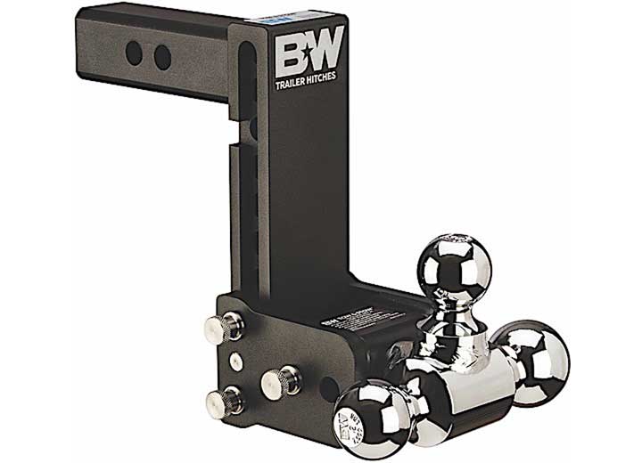 B&W Tow and Stow Trailer Hitch 2" Shank 7" Drop 7.5" Rise 1-7/8" / 2" / 2-5/16" Tri Ball | Black