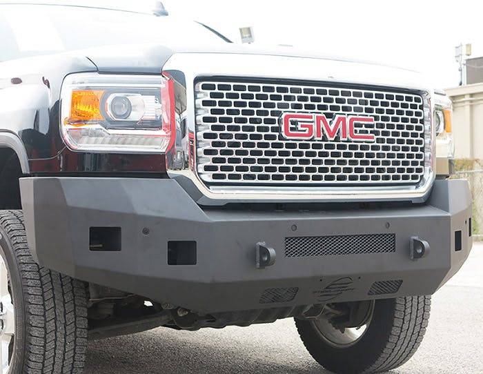 Parachoques delantero Steelcraft Fortis texturizado en negro | Compatible con GMC Sierra 2500HD 3500HD 2015-2019, incluidos Denali y diésel