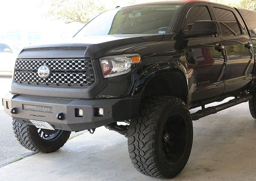 Parachoques delantero Steelcraft Fortis texturizado en negro | Compatible con Toyota Tundra 2007-2021