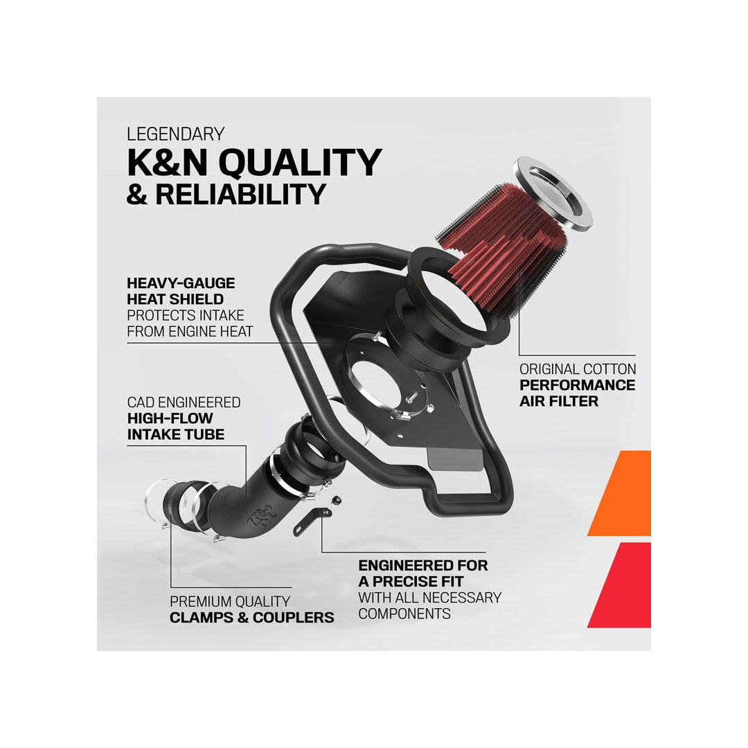 K&N COLD AIR INTAKE - HIGH-FLOW, ROTO-MOLD TUBE - TOYOTA TUNDRA/SEQUOIA V8-4.7L