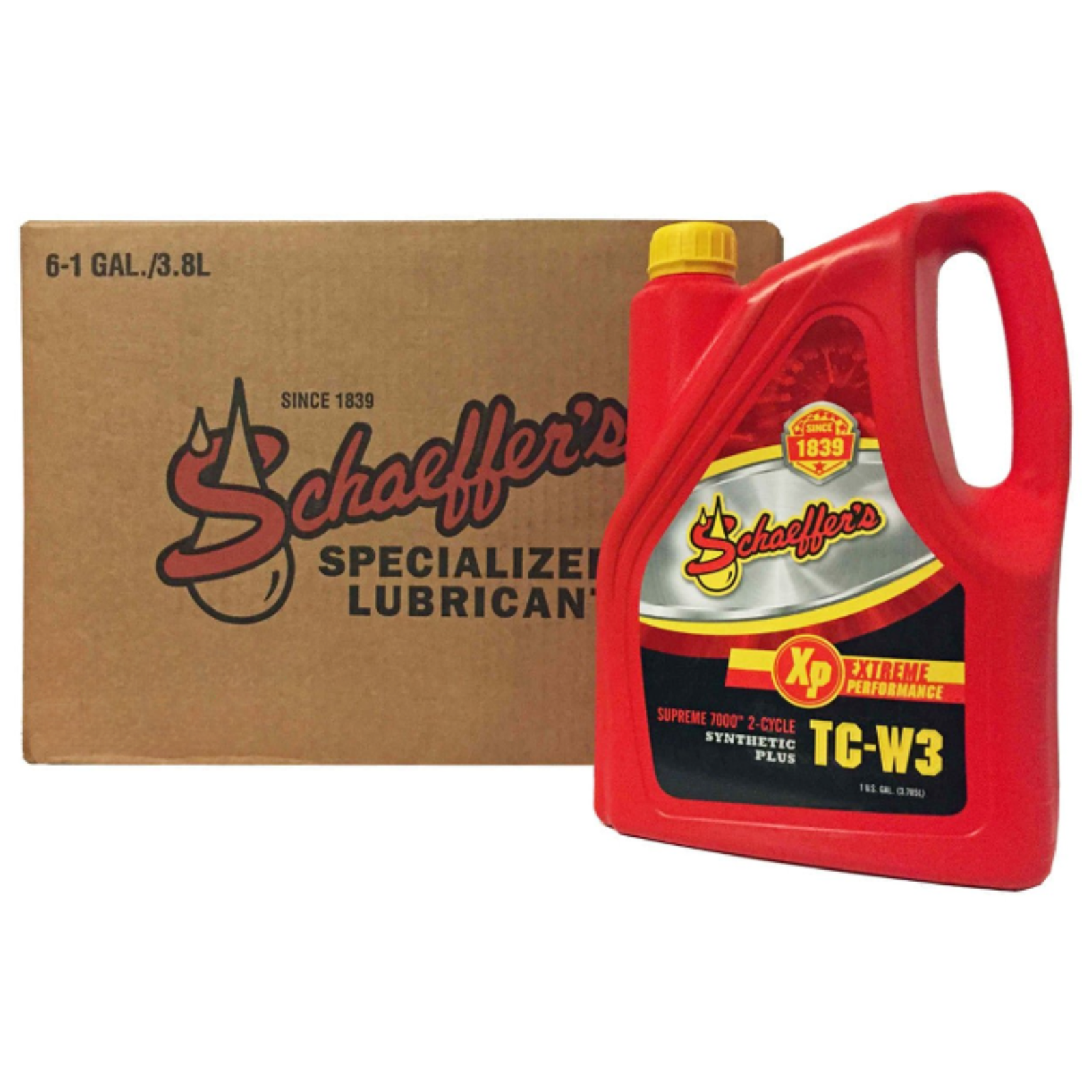Schaeffer's 0706 Supreme 7000 Synthetic Plus 2-Cycle Gasoline TC-W3 Engine Oil | (6) 1 Gallon Jugs