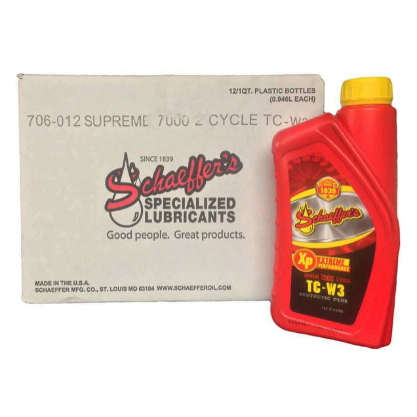 Schaeffer's Supreme 7000 Synthetic Plus 2-Cycle Oil TC-W3 | (12) 1 Quart Bottles