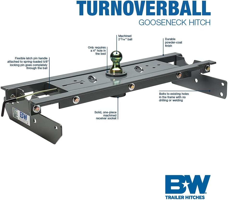 B & W Trailer HitchesB&W Turnoverball Gooseneck Hitch Fits 2016 - 2019 Chevrolet & GMC 2500 & 3500 Trucks