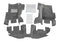 BedRugBedRug BRTJ97F JEEP BEDRUG 97 - 06 JEEP TJ/LJ FRONT 3PC FLOOR KIT (W CNTR CNSL) - HT SHLDS