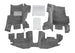 BedRugBedRug BRTJ97F JEEP BEDRUG 97 - 06 JEEP TJ/LJ FRONT 3PC FLOOR KIT (W CNTR CNSL) - HT SHLDS