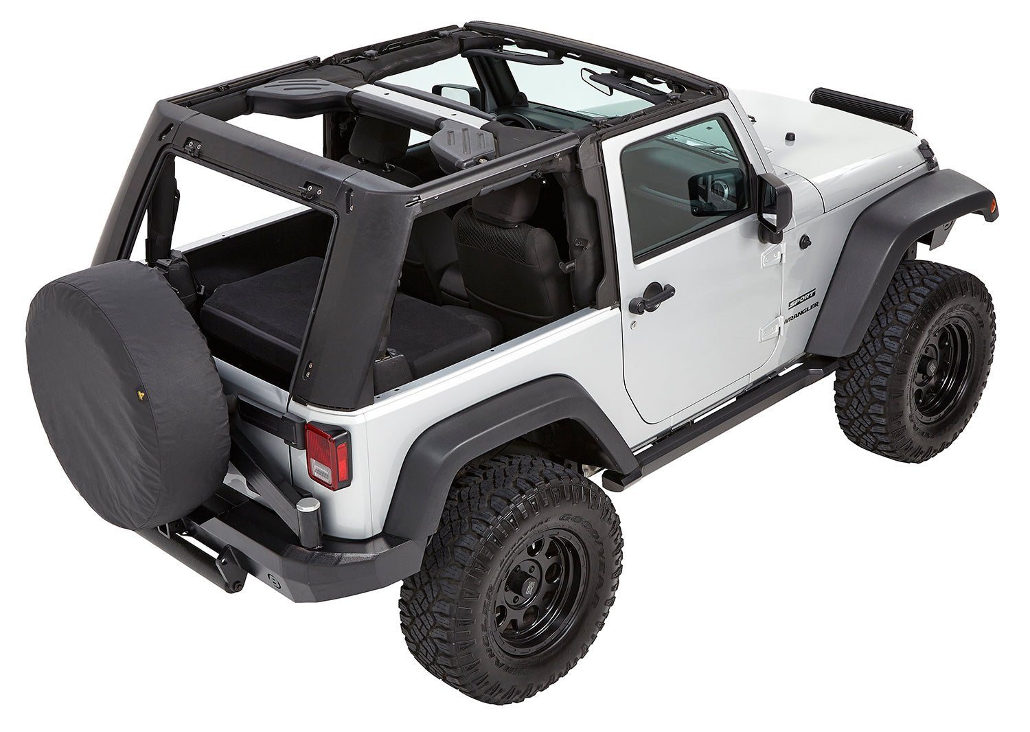 BestopBestop Black Twill Trektop Pro Hybrid Slantback Soft Top | Fits 2007 - 2017 Jeep Wrangler 2018 Jeep Wrangler JK 2 Door Models