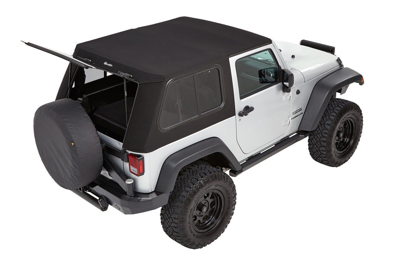 BestopBestop Black Twill Trektop Pro Hybrid Slantback Soft Top | Fits 2007 - 2017 Jeep Wrangler 2018 Jeep Wrangler JK 2 Door Models