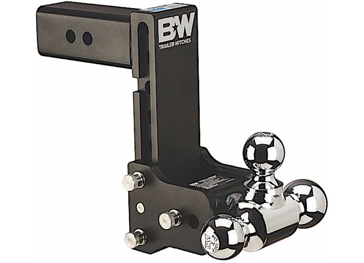 B&W Tow and Stow Trailer Hitch 2.5" Shank 7" Drop 7.5" Rise 1-7/8" / 2" / 2-5/16" Tri Ball | Black