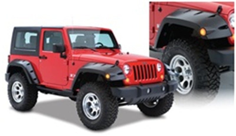 BushwackerBushwacker 07 - 18 Jeep Wrangler Max Pocket Style Flares 2pc Extended Coverage - Black