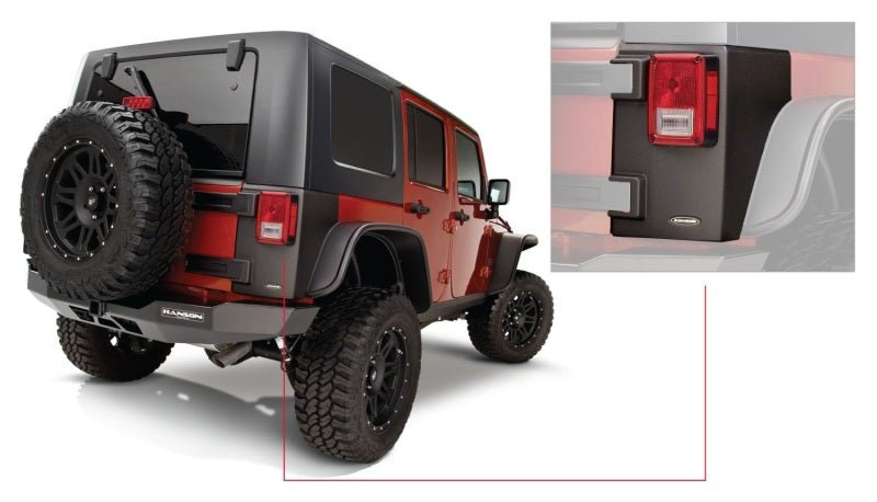 BushwackerBushwacker 07 - 18 Jeep Wrangler Trail Armor Rear Corners - Black