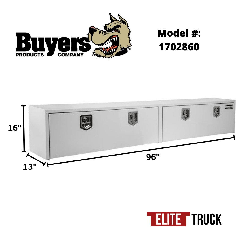 Buyers ProductsBuyers Products 16x13x96 Inch White Steel Top Mount Truck Box 1702860