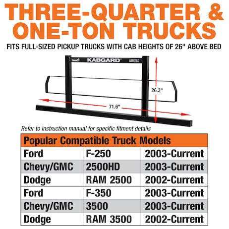 Buyers ProductsBuyers Products 71" Inch KabGard Heavy - Duty Steel Pickup Truck Headache Rack Bundle with Standard Mounting Brackets 85204