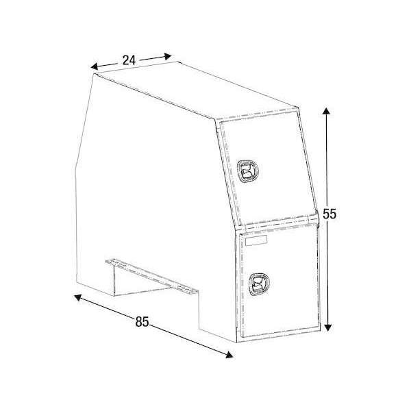 Buyers ProductsBuyers Products 55x24x85 Inch Black Steel Backpack Truck Box - 9.1 Inch Offset Floor BP855524B
