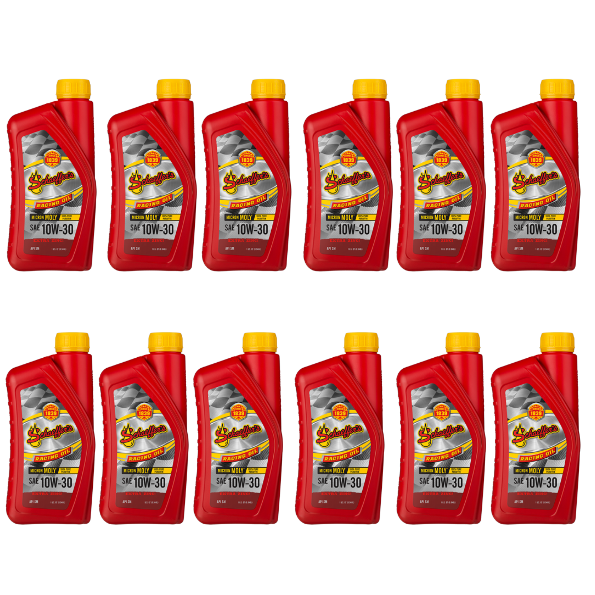 Schaeffer’s 171 Micron Moly SAE 10W-30 Racing Oil Gasoline Engine | (12) 1 Quart Bottles