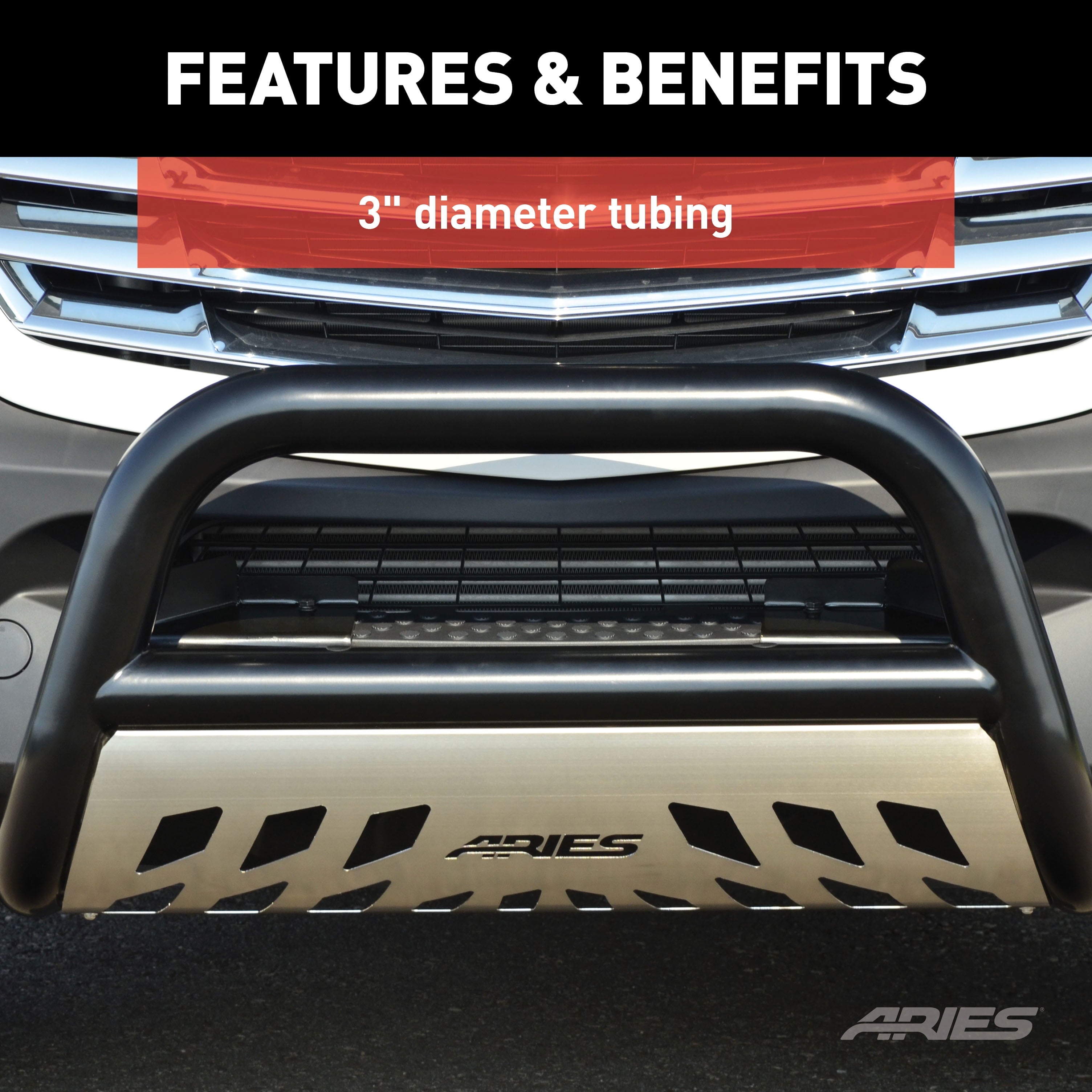 Aries Black Bull Bar for Toyota Tacoma with rugged design and protection