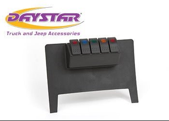 Daystar11 - 17 Jeep Wrangler JK Lower Switch Panel W/ 4 Rocker Switches Black Daystar