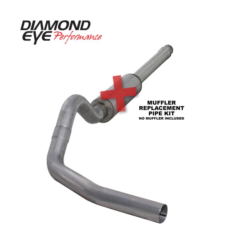 Diamond Eye PerformanceDiamond Eye Performance Turbo Back Exhaust Aluminum 4" Single Pass No Muffler | Fits 2000 - 2003 Ford F250 F350 SuperDuty 7.3L